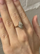 Vintage 2 Carat Old Mine Cut Cluster Navette Style Ring Rose Gold