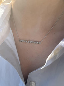 Vintage Art Deco Rose Cut Diamond Bar Necklace