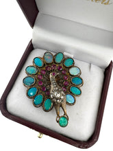 Georgian Era Peacock Brooch Opal Ruby Emerald Diamond & Sapphire