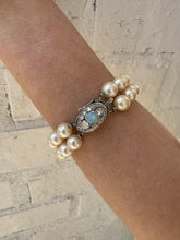 Vintage Opal & Diamond Double Strand Pearl Bracelet