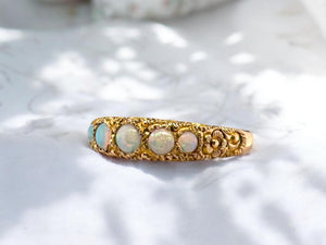 Victorian Era Rose Gold Opal Band 10K