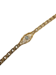 Rare Art Deco Era Yellow Gold Filigree Bracelet