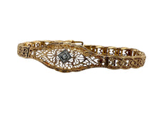 Rare Art Deco Era Yellow Gold Filigree Bracelet