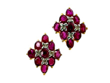 Vintage Yellow Gold Ruby & Diamond Earrings