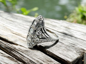 Vintage Platinum Diamond Cocktail Ring