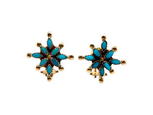 Vintaged Turquoise Star Rose Gold Earrings