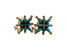 Vintaged Turquoise Star Rose Gold Earrings