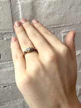 Vintage Dainty Heart Diamond Ring 14K Two Toned