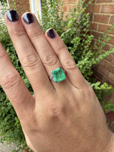 GIA Platinum Art Deco 5.47 Carat Colombian Emerald Ring