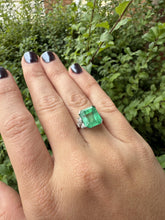 GIA Platinum Art Deco 5.47 Carat Colombian Emerald Ring