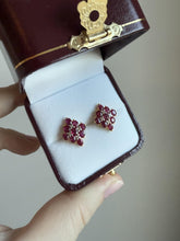 Vintage Yellow Gold Ruby & Diamond Earrings