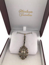 Georgian Era Old Mine Cut Brown Diamond & Sapphire Necklace