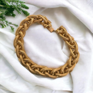 18K Yellow Gold Woven Link Bracelet