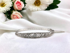 Art Deco Era Platinum Diamond Bangle Bracelet