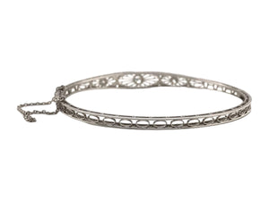 Art Deco Era Platinum Diamond Bangle Bracelet