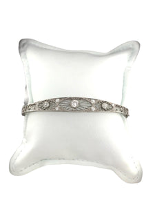 Art Deco Era Platinum Diamond Bangle Bracelet