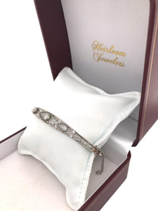 Art Deco Era Platinum Diamond Bangle Bracelet