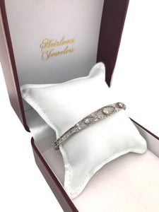 Art Deco Era Platinum Diamond Bangle Bracelet