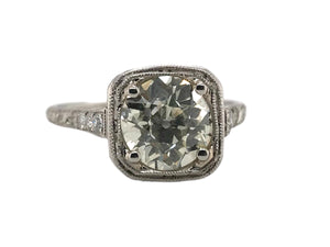 Edwardian Era 2.09 Carat Old European Cut Diamond Engagement Ring