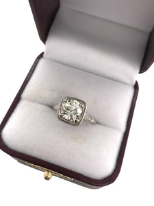 Edwardian Era 2.09 Carat Old European Cut Diamond Engagement Ring