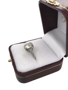 Edwardian Era 2.09 Carat Old European Cut Diamond Engagement Ring