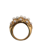 18K Yellow Gold Diamond & Pearl Ring