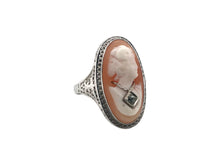 Art Deco 10K White Gold Cameo Ring