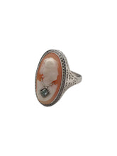 Art Deco 10K White Gold Cameo Ring