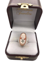 Art Deco 10K White Gold Cameo Ring