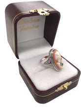 Art Deco 10K White Gold Cameo Ring