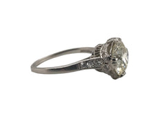 Art Deco 2.58 Carat Old European Cut Platinum Engagement Ring