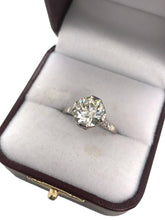 Art Deco 2.58 Carat Old European Cut Platinum Engagement Ring