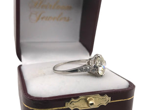 Art Deco 2.58 Carat Old European Cut Platinum Engagement Ring