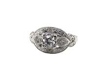 Retro 14K White Gold Diamond Cocktail Ring 0.35 Carat