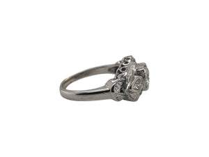 Retro 14K White Gold Diamond Cocktail Ring 0.35 Carat