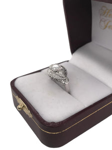 Retro 14K White Gold Diamond Cocktail Ring 0.35 Carat