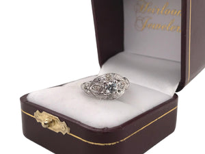 Retro 14K White Gold Diamond Cocktail Ring 0.35 Carat