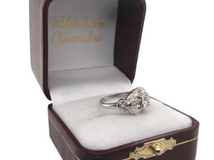 Retro 14K White Gold Diamond Cocktail Ring 0.35 Carat