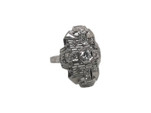 Art Deco Diamond Filigree Cocktail Ring 18K White Gold