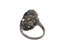 Art Deco Diamond Filigree Cocktail Ring 18K White Gold