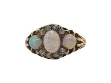 Edwardian Opal & Diamond Ring 18K Yellow Gold