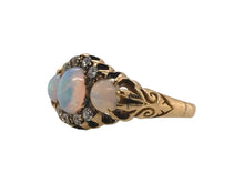 Edwardian Opal & Diamond Ring 18K Yellow Gold