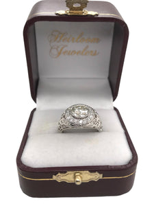 Edwardian 2.06 Carat Vintage Diamond Halo Engagement Ring