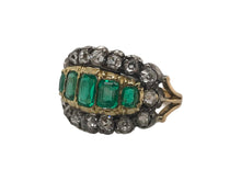 Georgian Era Emerald & Diamond Cocktail Ring