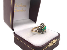 Georgian Era Emerald & Diamond Cocktail Ring