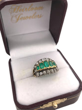 Georgian Era Emerald & Diamond Cocktail Ring