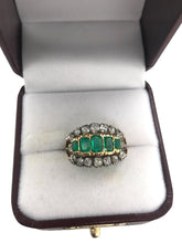 Georgian Era Emerald & Diamond Cocktail Ring