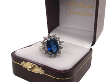 GIA Sapphire & Diamond Halo Ring 14K White Gold