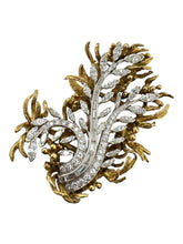 Retro Marquise & Baguette Diamond Floral Brooch 4 Carats