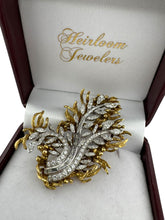 Retro Marquise & Baguette Diamond Floral Brooch 4 Carats